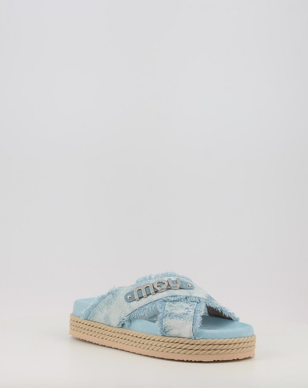 CRISS CROSS ROPE SANDAL PAINTED DENIM