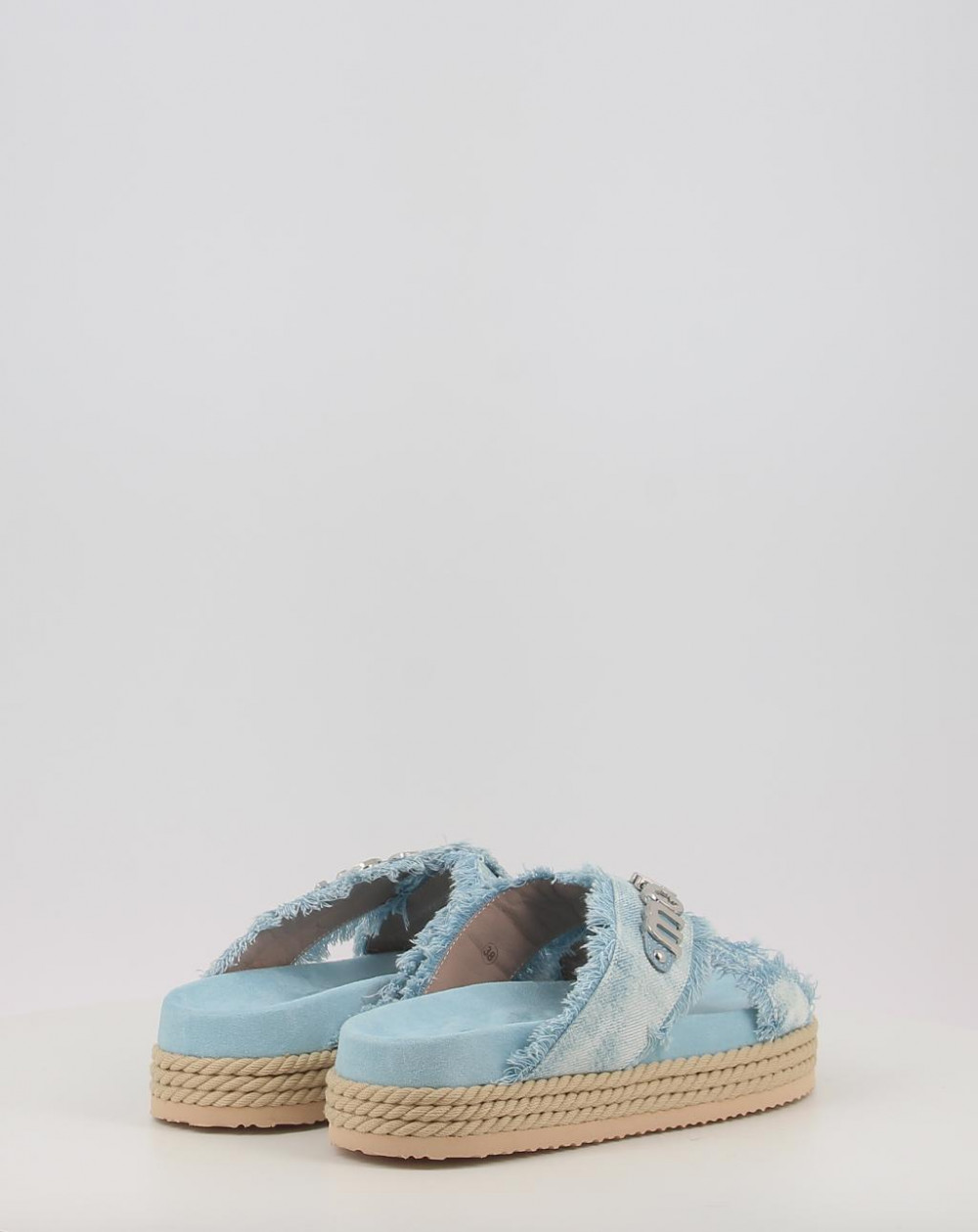 CRISS CROSS ROPE SANDAL PAINTED DENIM