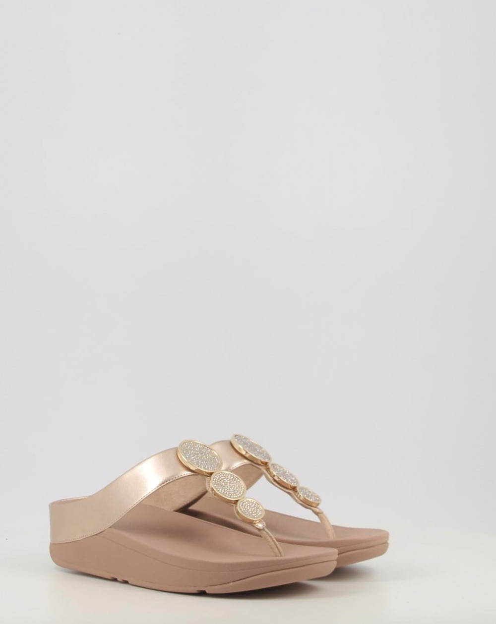 HALO BEAD CIRCLE METALLIC TOE POST SANDALS