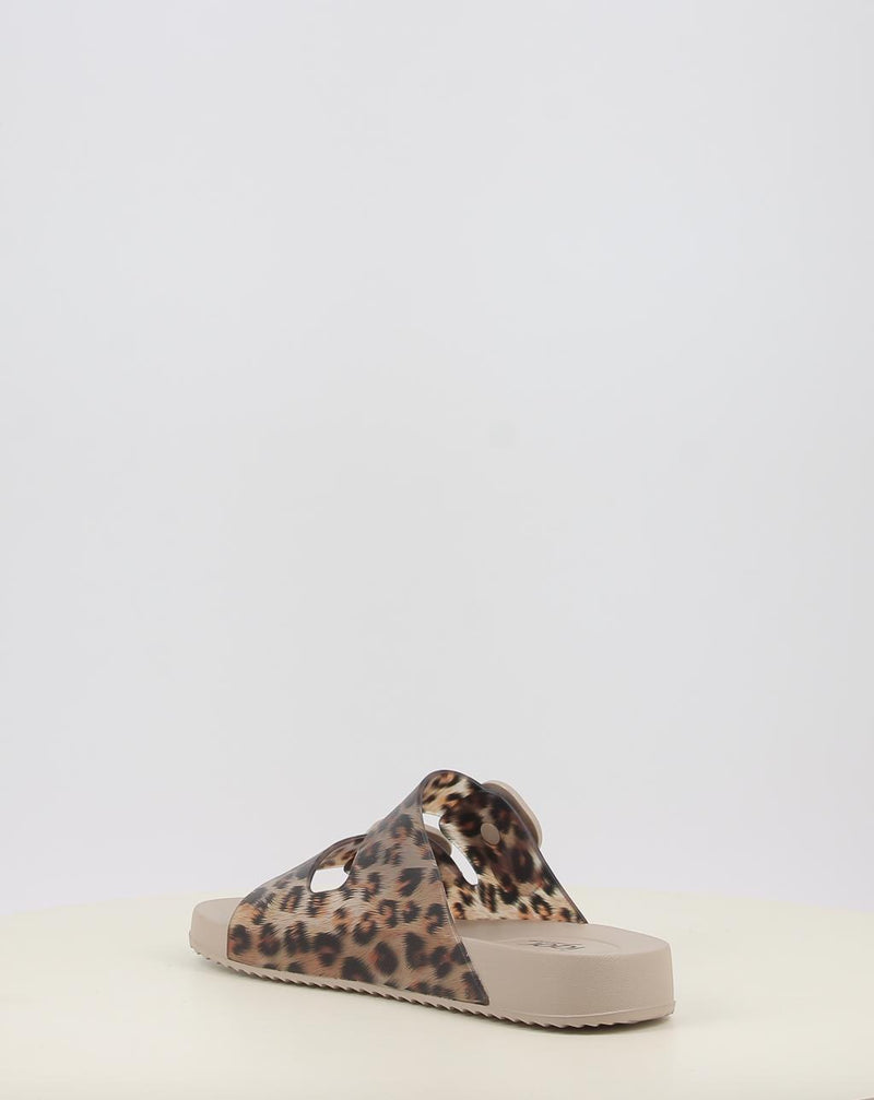 Chanclas IGOR HABANA BRILLO LEO SAND animal print