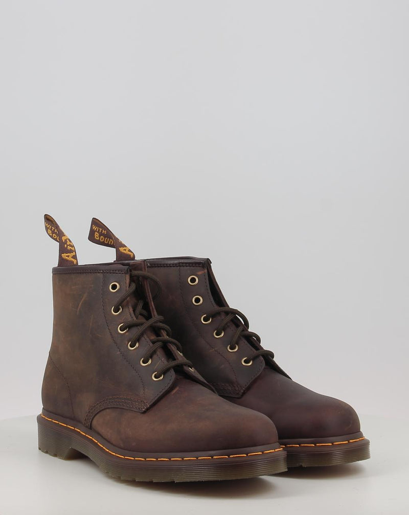Botas DR.MARTENS 101 YELLOW STITCH CRAZY HORSE marrón