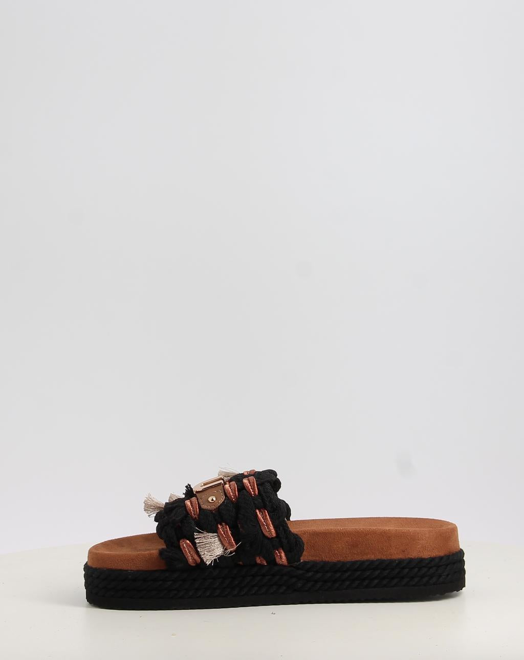 MONOBAND ROPE SANDAL FRINGES BIG LETTER LOGO