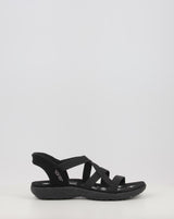 Sandalen SKECHERS SLIP-INS: REGGAE SLIM - STRETCH 163460 schwarz