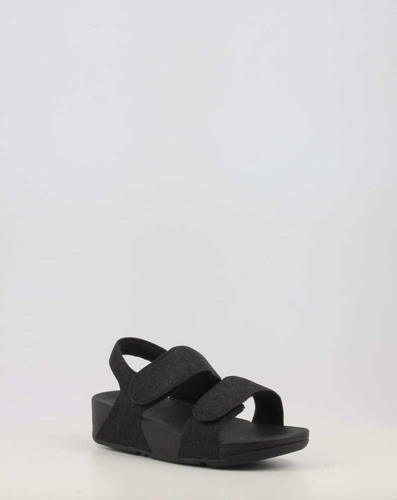 Sandalen FITFLOP LULU ADJUSTABLE SHIMMERLUX BACK-STRAP SANDALS schwarz