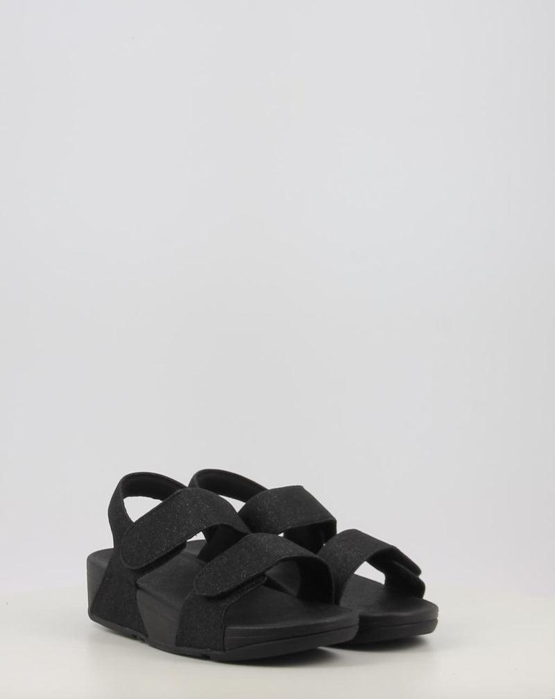 Sandalen FITFLOP LULU ADJUSTABLE SHIMMERLUX BACK-STRAP SANDALS schwarz