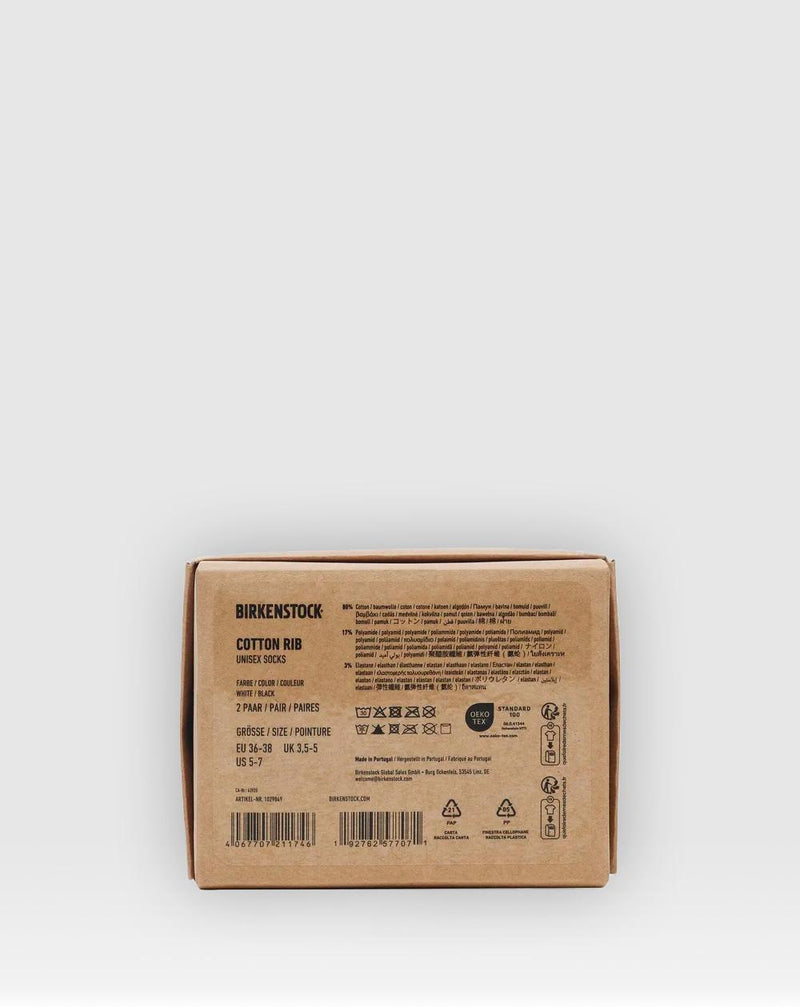 Socken BIRKENSTOCK 2 PACK COTTON RIB schwarz