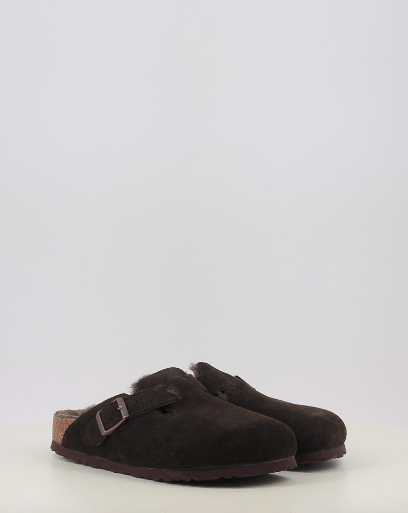 Zuecos BIRKENSTOCK BOSTON SHEARLING LEVE TAUPE LAF marrón