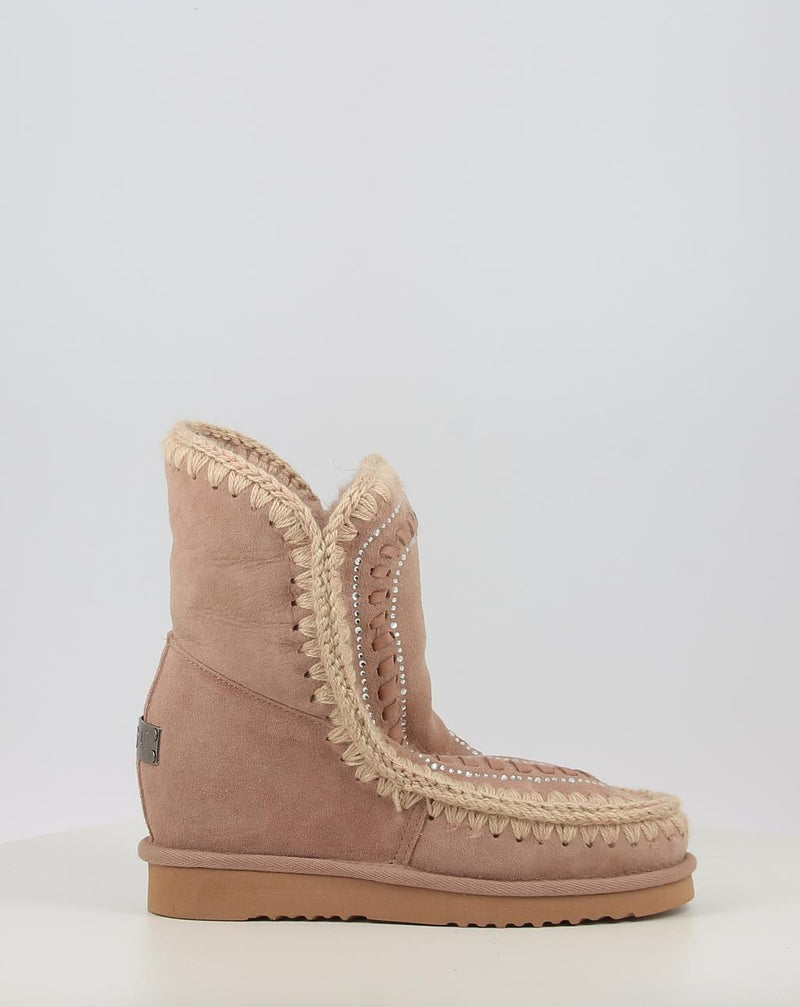 Stiefel MOU ESKIMO INNER WEDGE SHORT STRAS beige