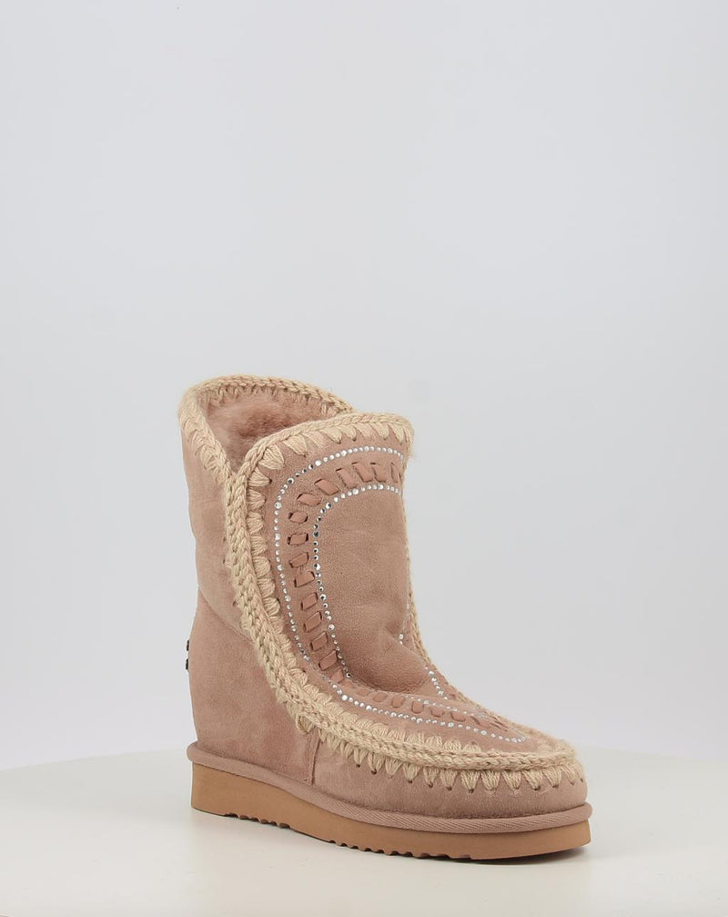 Stiefel MOU ESKIMO INNER WEDGE SHORT STRAS beige