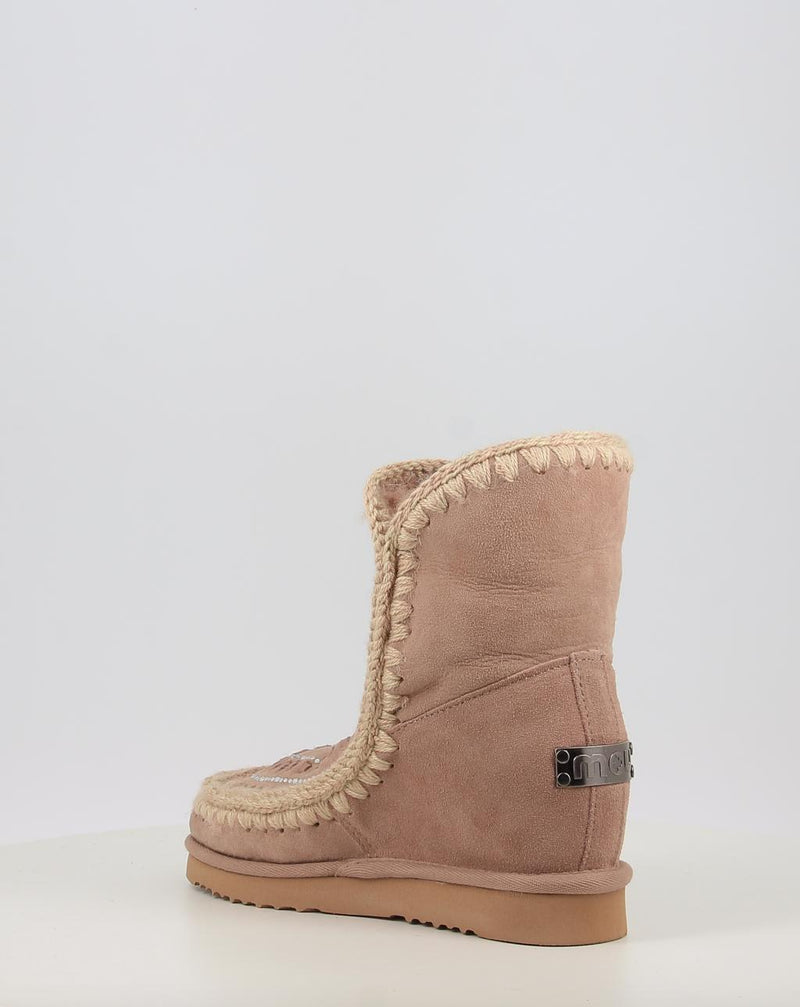 Stiefel MOU ESKIMO INNER WEDGE SHORT STRAS beige
